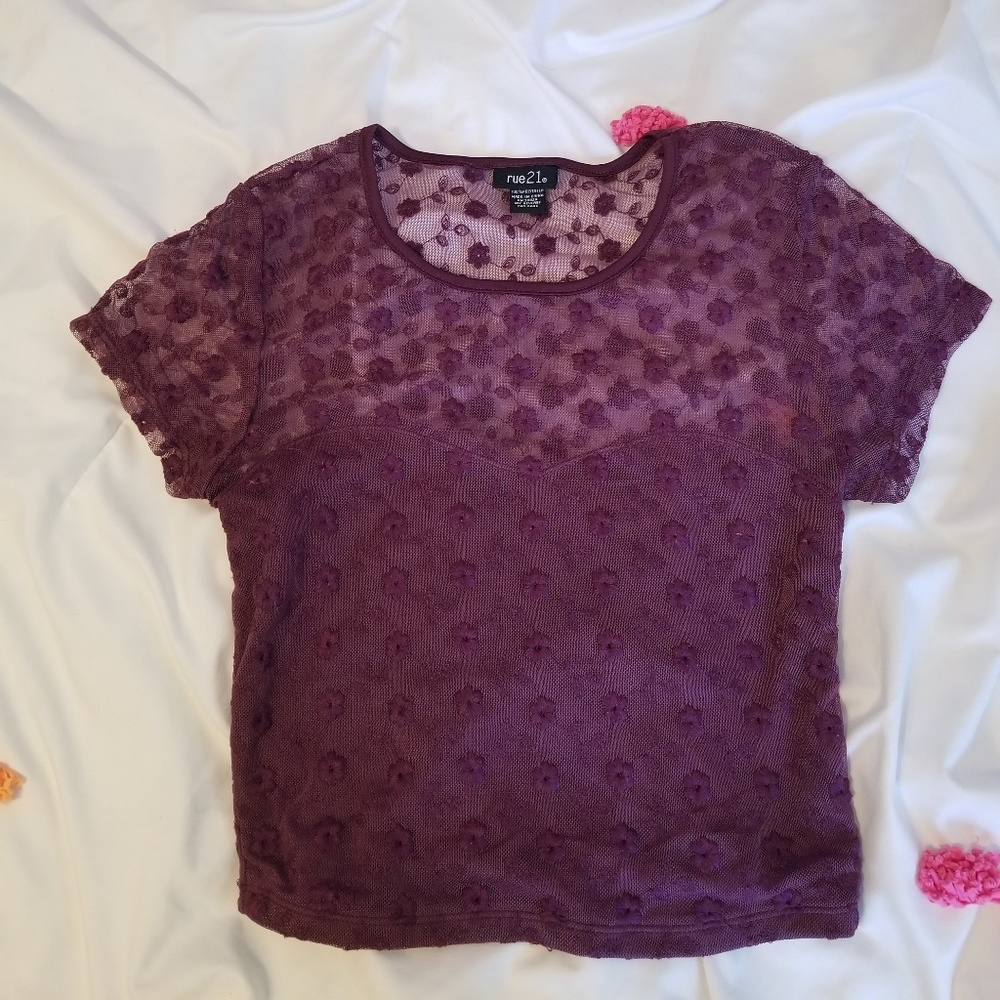 Rue 21 purple lace crop top